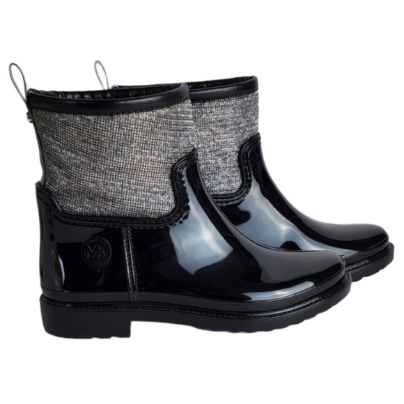 Michael Kors Blakely Mesh Black Rain Boots Size 8 - Picture 3 of 6